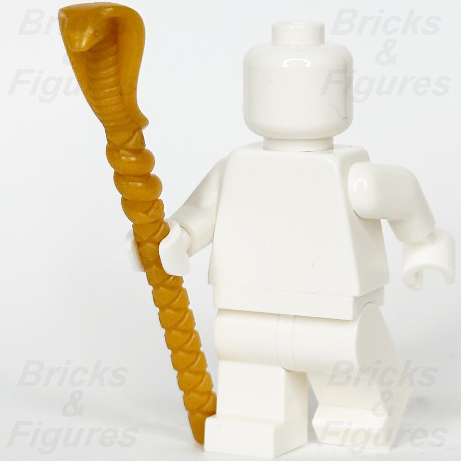 LEGO Pearl Gold Cobra Staff Minifigure Weapon Part 90390 Snake Serpent Head1