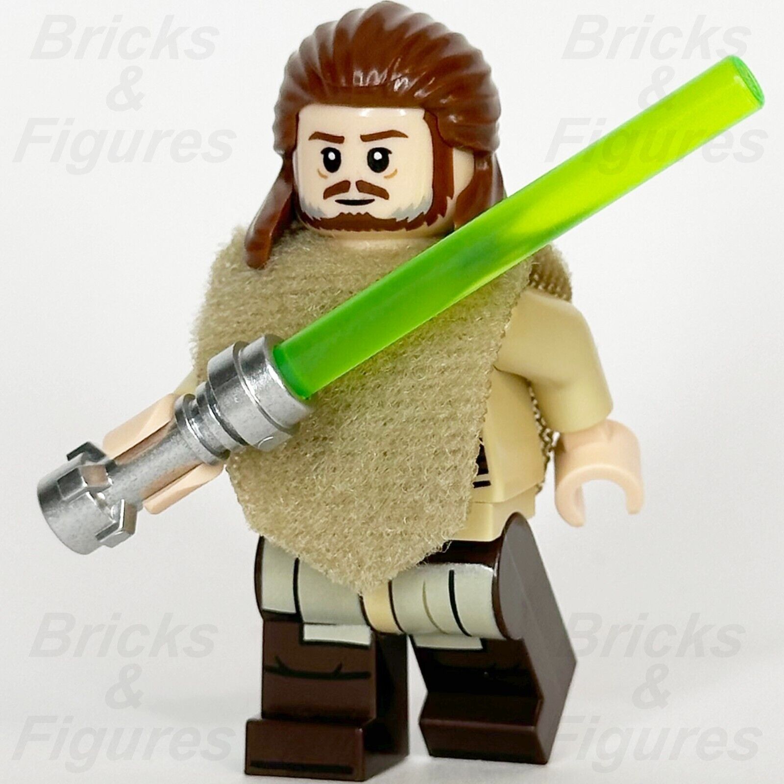 LEGO Star Wars Qui-Gon Jinn Minifigure Reddish Brown Beard Jedi 75383  sw1334a