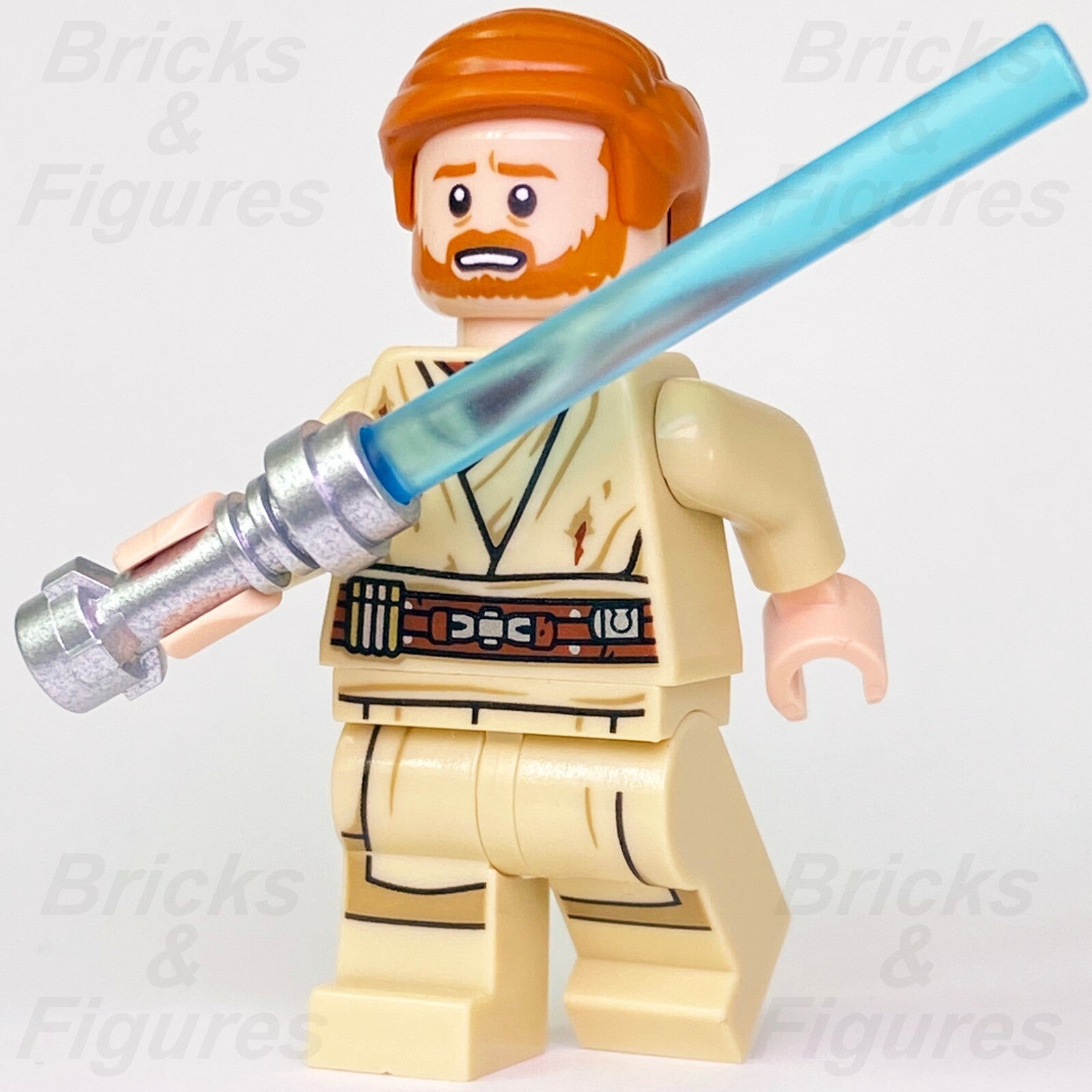 LEGO Star Wars ObiWan Kenobi Minifigure Dirt Stains Jedi Master 75269 Used0