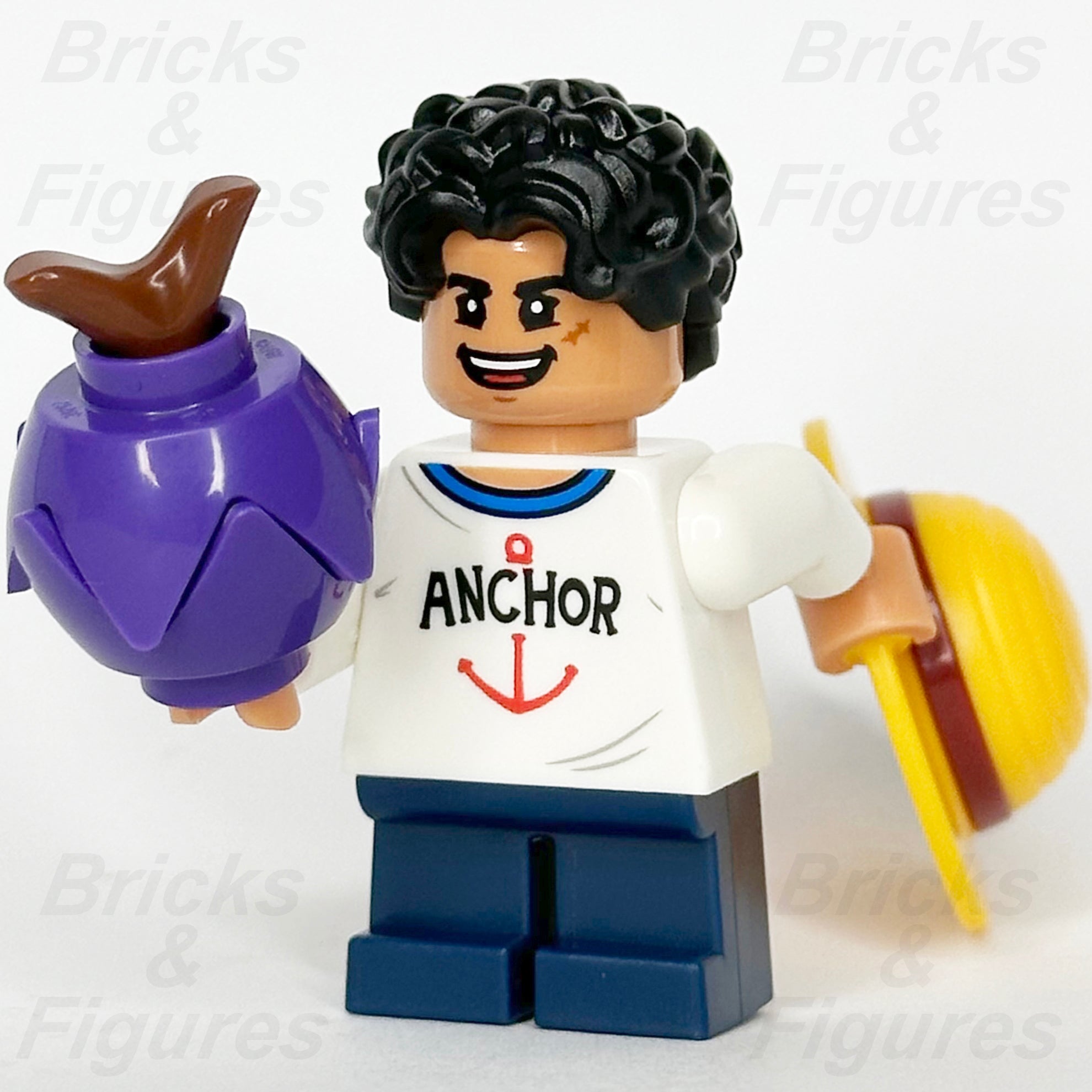 LEGO One Piece Monkey D. Luffy Minifigure Young 75636 op003 w/ Hat & Devil Fruit - Bricks & Figures
