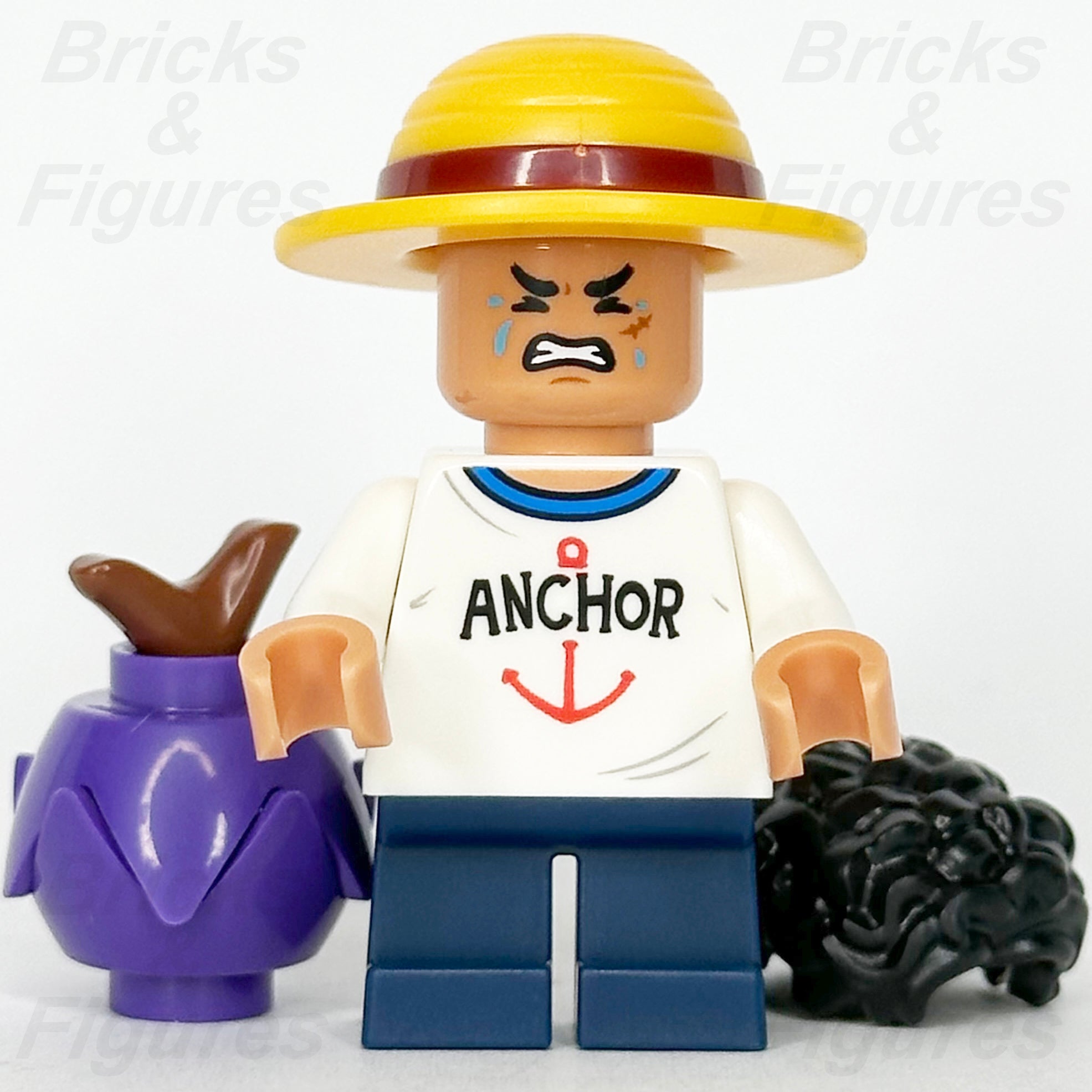 LEGO One Piece Monkey D. Luffy Minifigure Young 75636 op003 w/ Hat & Devil Fruit - Bricks & Figures
