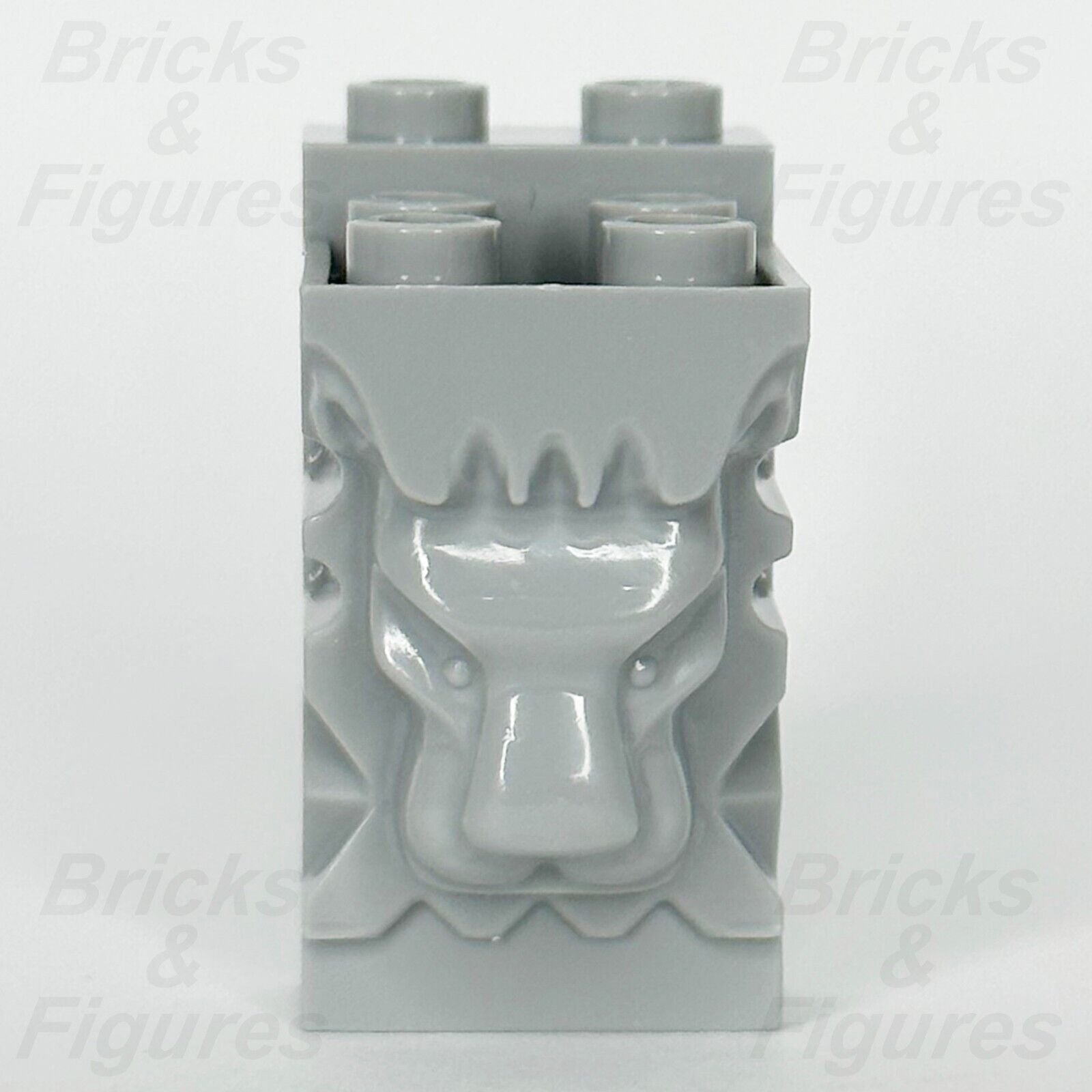 LEGO Castle Lion Head Part Brick Modified 2 x 3 x 3 Light bluish Grey 30274 - Bricks & Figures
