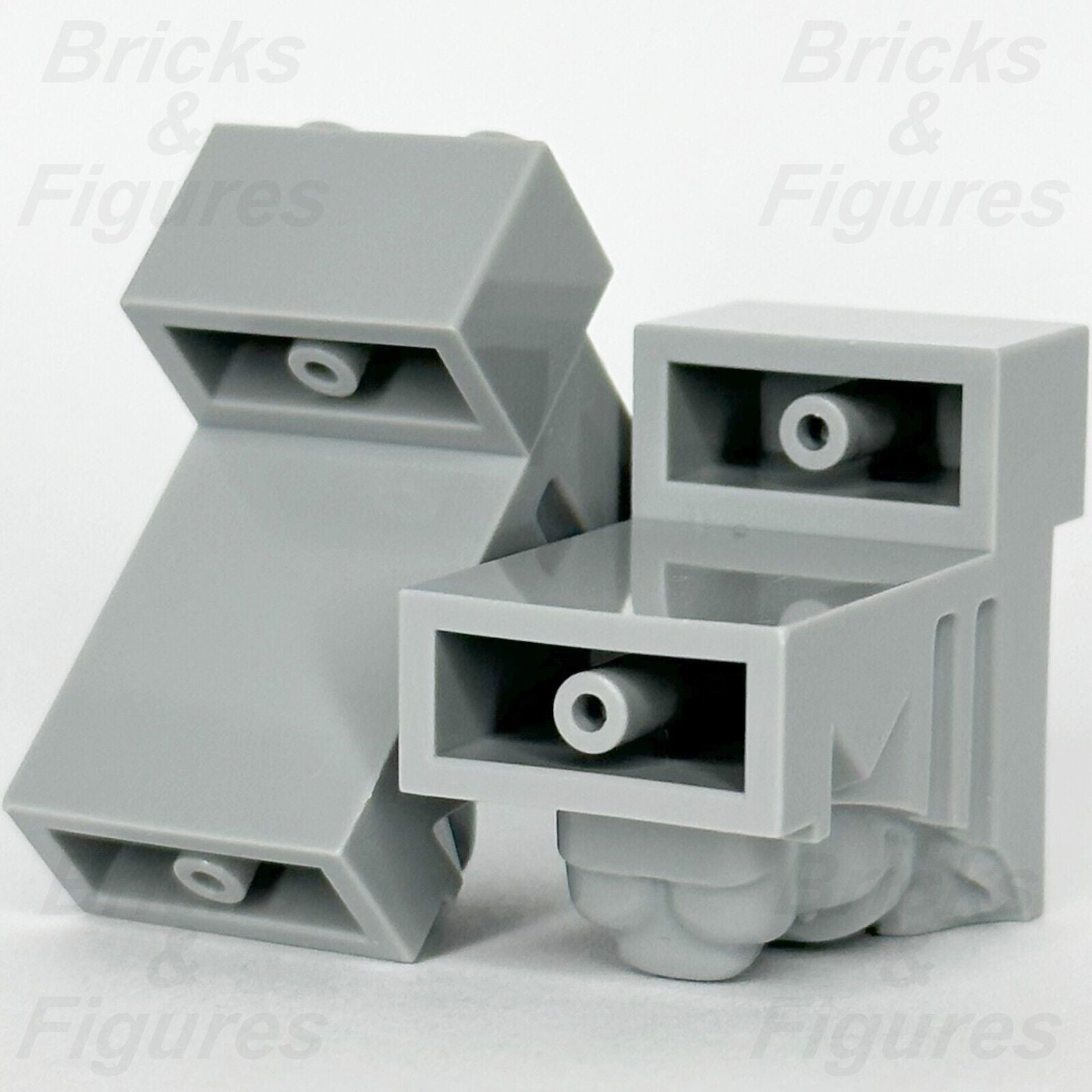 LEGO Castle Lion Head Part Brick Modified 2 x 3 x 3 Light bluish Grey 30274 x 2 - Bricks & Figures