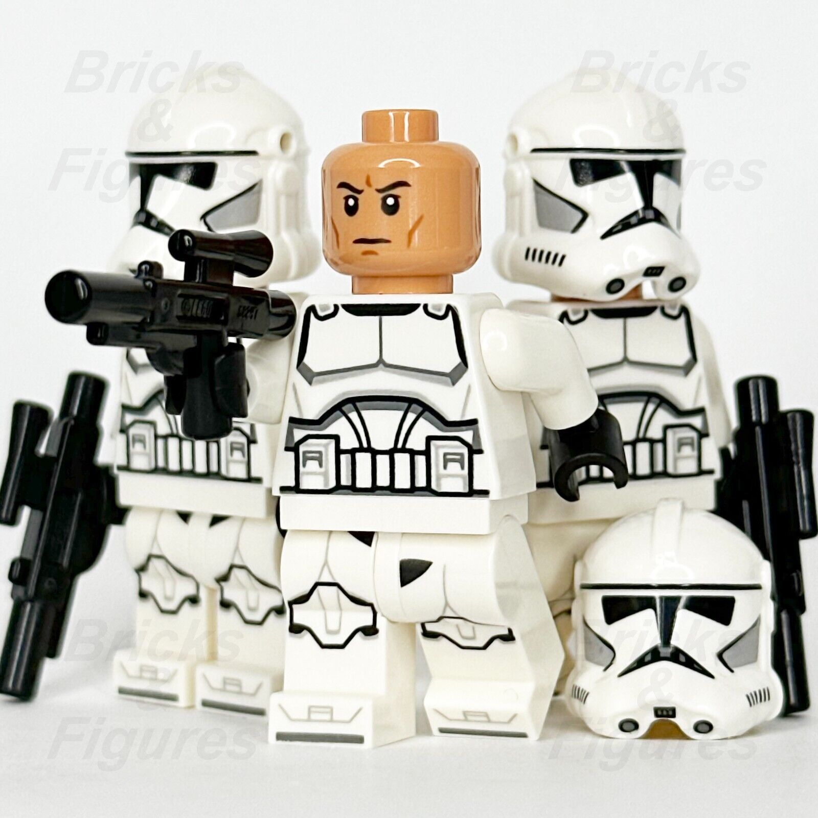 LEGO Star Wars Clone Trooper Minifigure Phase 2 The Clone Wars 75372 sw1319 x 3 - Bricks & Figures