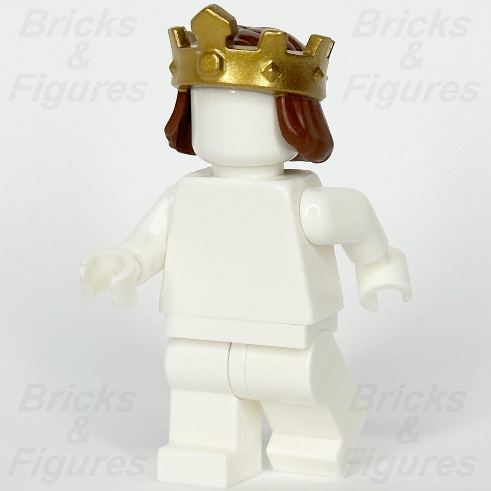 LEGO Castle Gold Crown with Reddish Brown Hair Minifigure Part 18835pb01 King 4