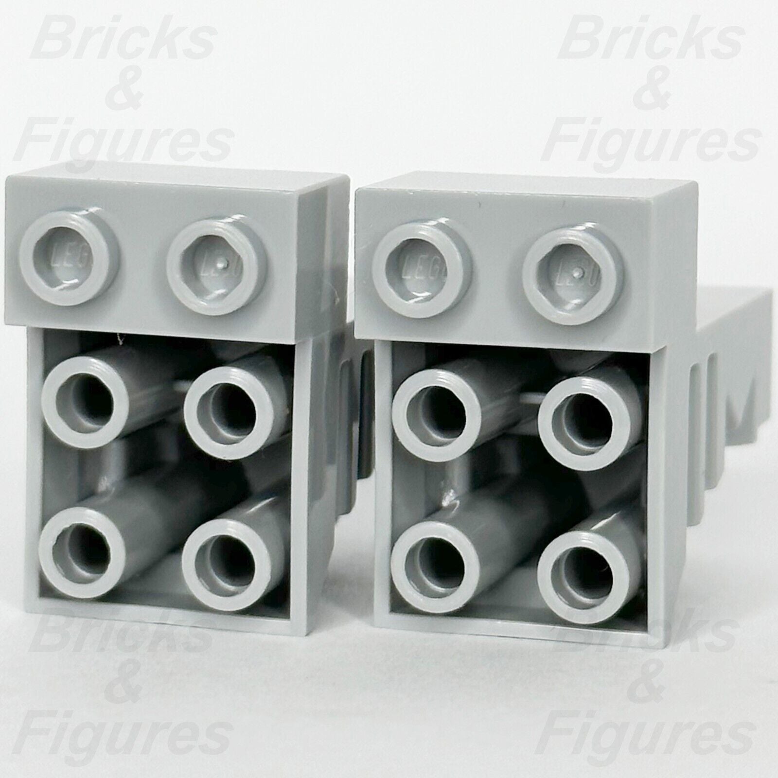 LEGO Castle Lion Head Part Brick Modified 2 x 3 x 3 Light bluish Grey 30274 x 2 - Bricks & Figures