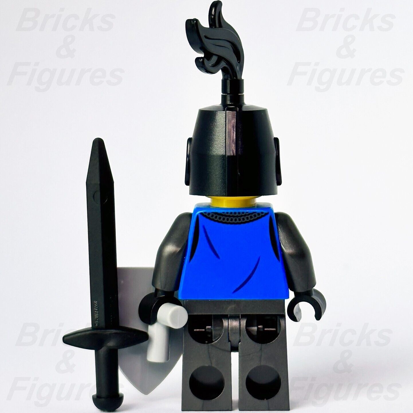 LEGO Black Falcon Knight Castle Minifigure Lion Knights 10305 cas576 w/ Shield - Bricks & Figures