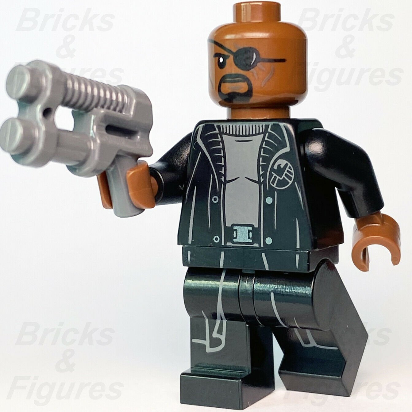 New Marvel Super Heroes LEGO Nick Fury Avengers Minifigure 76153 76184 sh585b - Bricks & Figures