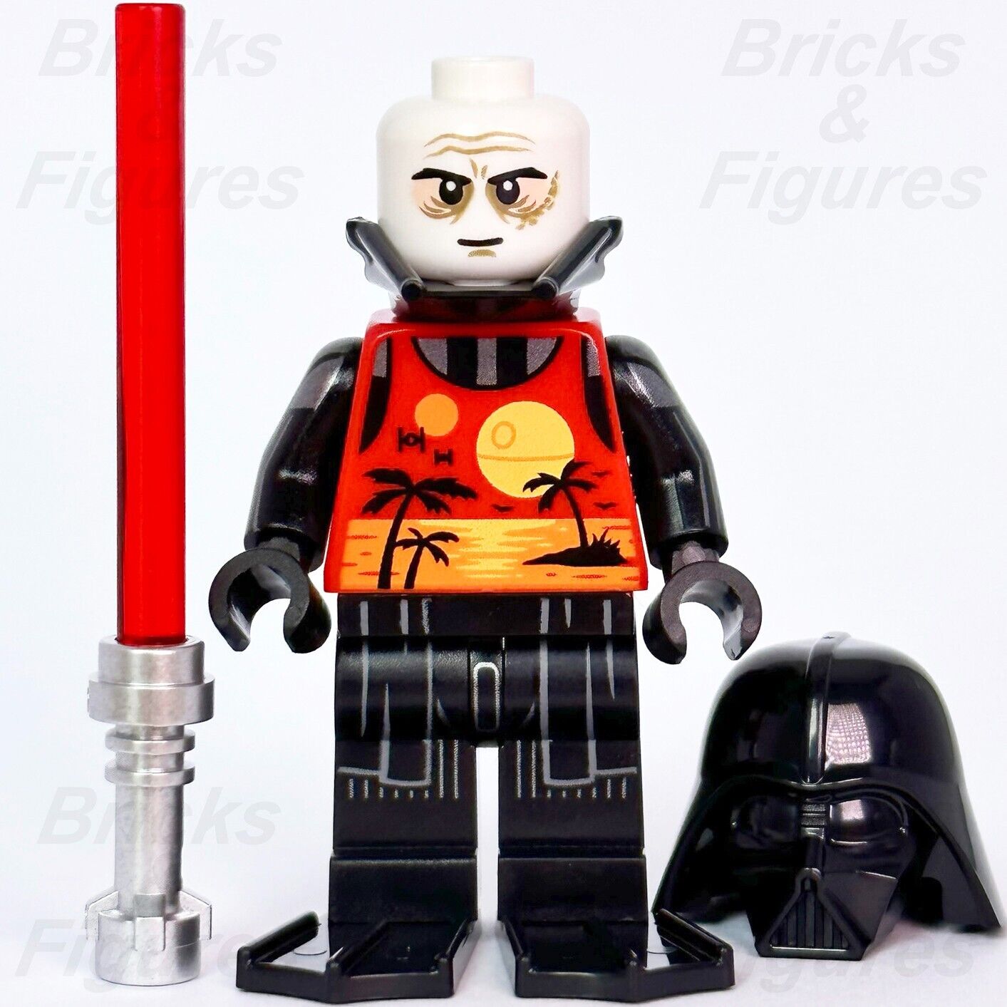 Star Wars LEGO Darth Vader Summer Outfit Minifigure w/ Lightsaber 75340 sw1239 - Bricks & Figures