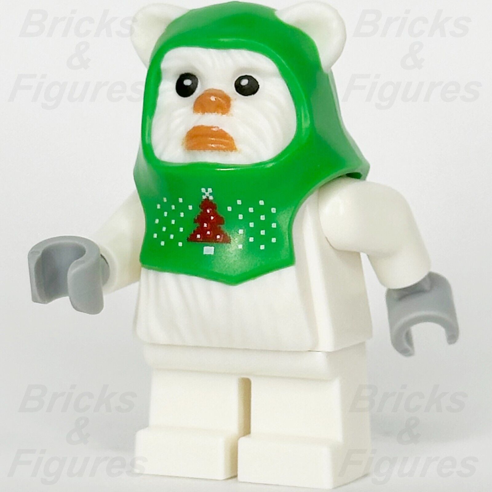 LEGO Star Wars Ewok Holiday Outfit Minifigure Christmas White Green 75366 sw1298 - Bricks & Figures