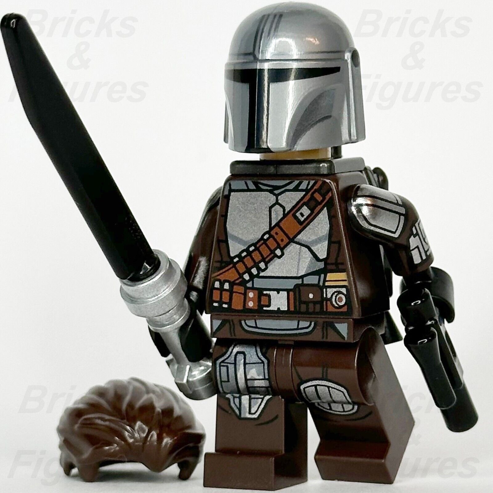 LEGO Star Wars Din Djarin Minifigure The Mandalorian Darksaber 75361 sw1258 - Bricks & Figures