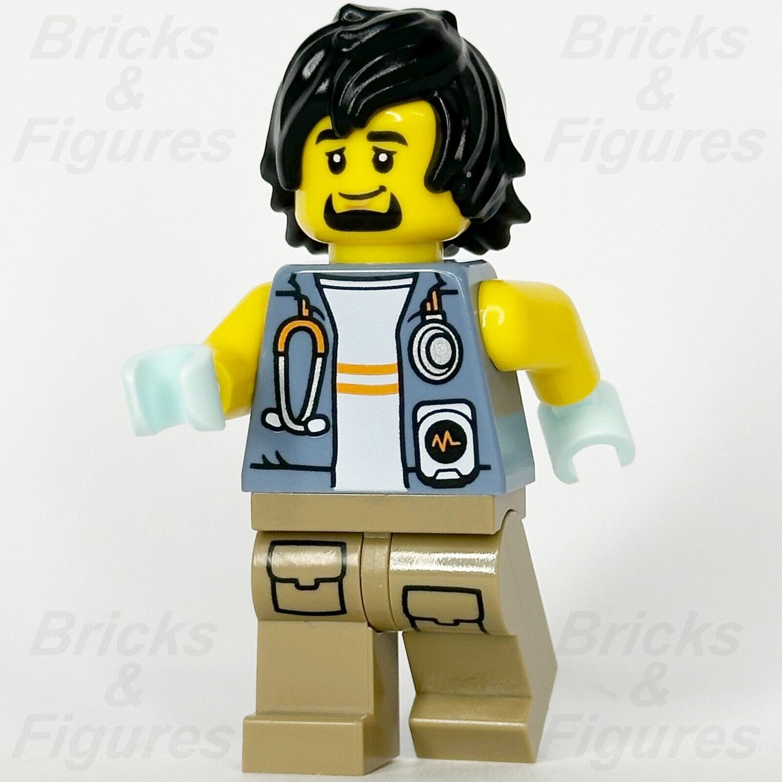 LEGO City Jungle Explorer Minifigure Blue Jacket Stethoscope 60437 60426  cty1776