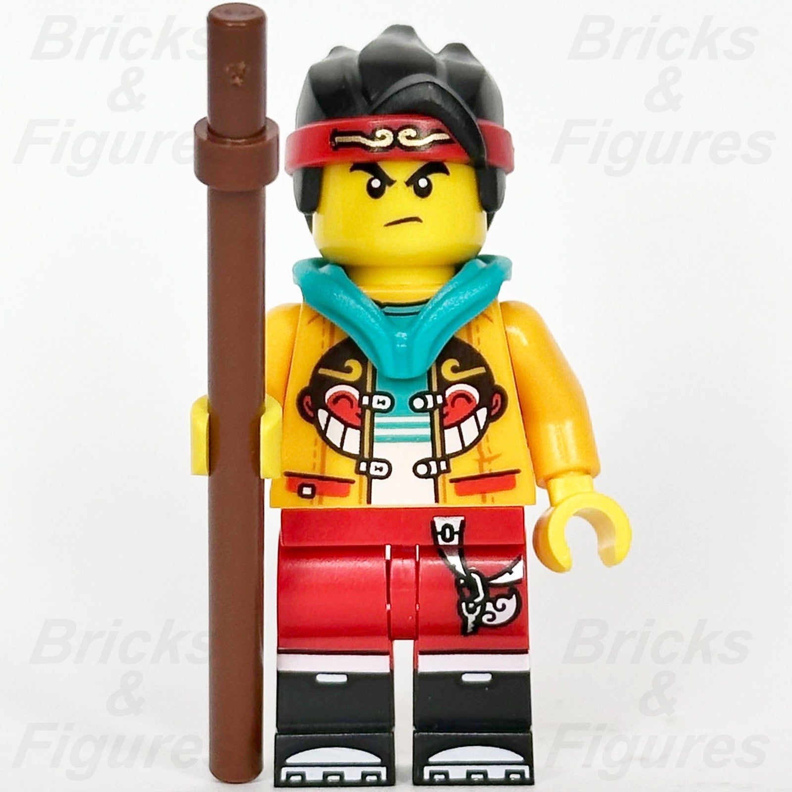 LEGO Monkie Kid Minifigure Open Jacket with Monkey Head Red Face 80024 mk0281