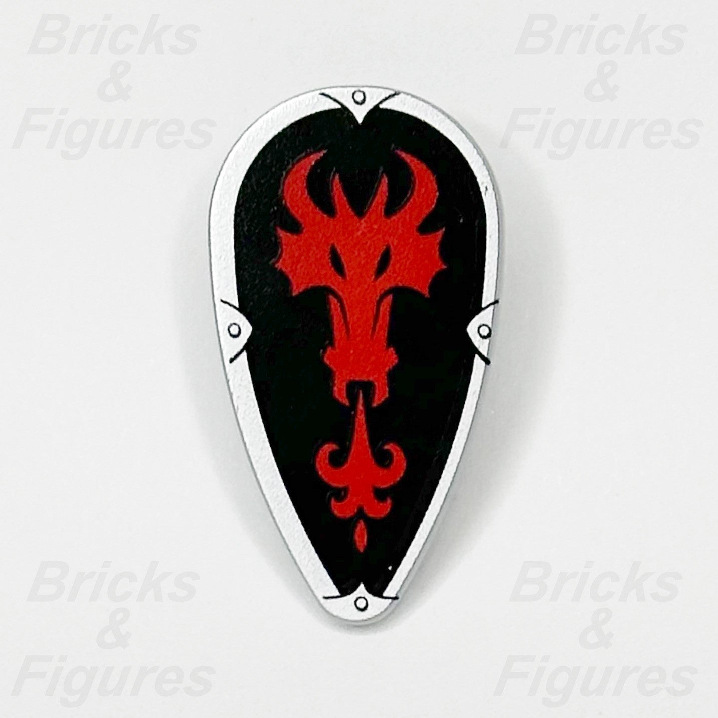 LEGO Castle Dragon Knight Minifigure Shield Part Oval Red Head 70403 70402 Rare0