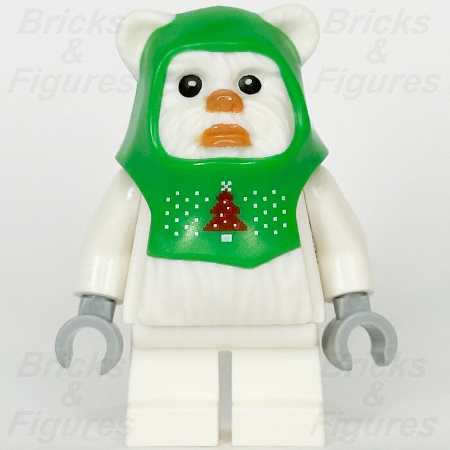 LEGO Star Wars Ewok Holiday Outfit Minifigure Christmas White Green 75366 sw1298 - Bricks & Figures