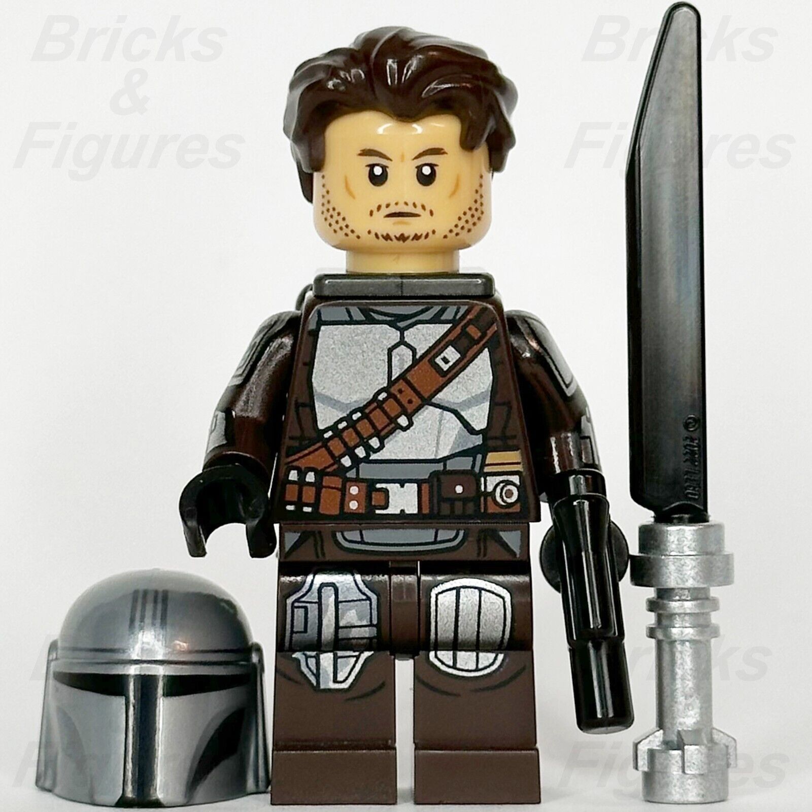 LEGO Star Wars Din Djarin Minifigure The Mandalorian Darksaber 75361 sw1258 - Bricks & Figures