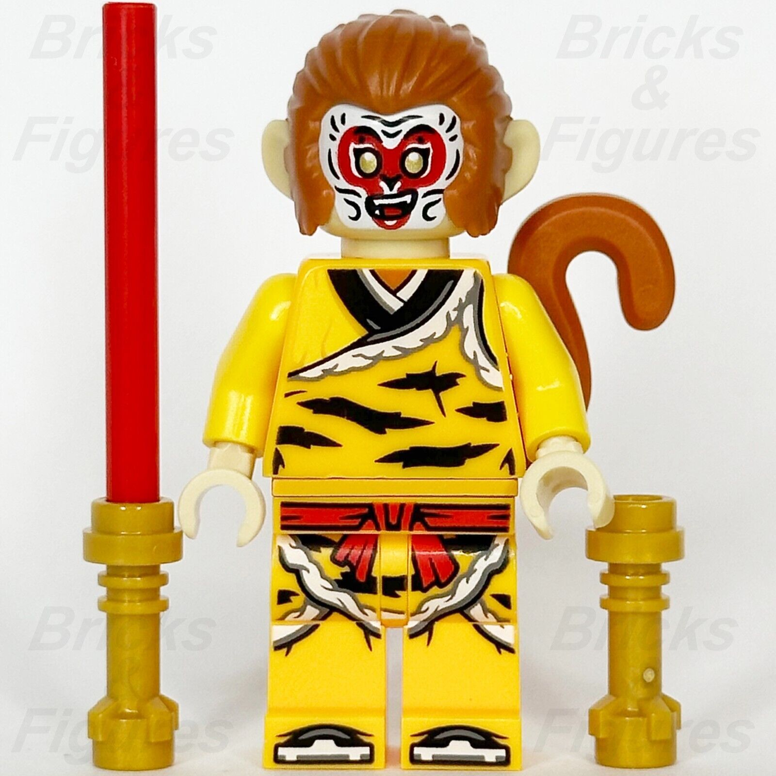 LEGO Monkie Kid Monkey King Minifigure White Mask Animal Stripes 80054 mk138 - Bricks & Figures