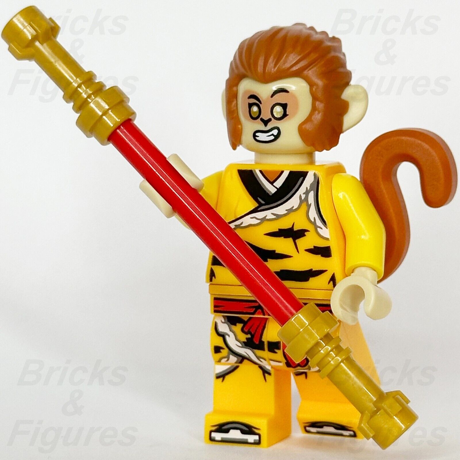 LEGO Monkie Kid Monkey King Minifigure White Mask Animal Stripes 80054 mk138 - Bricks & Figures