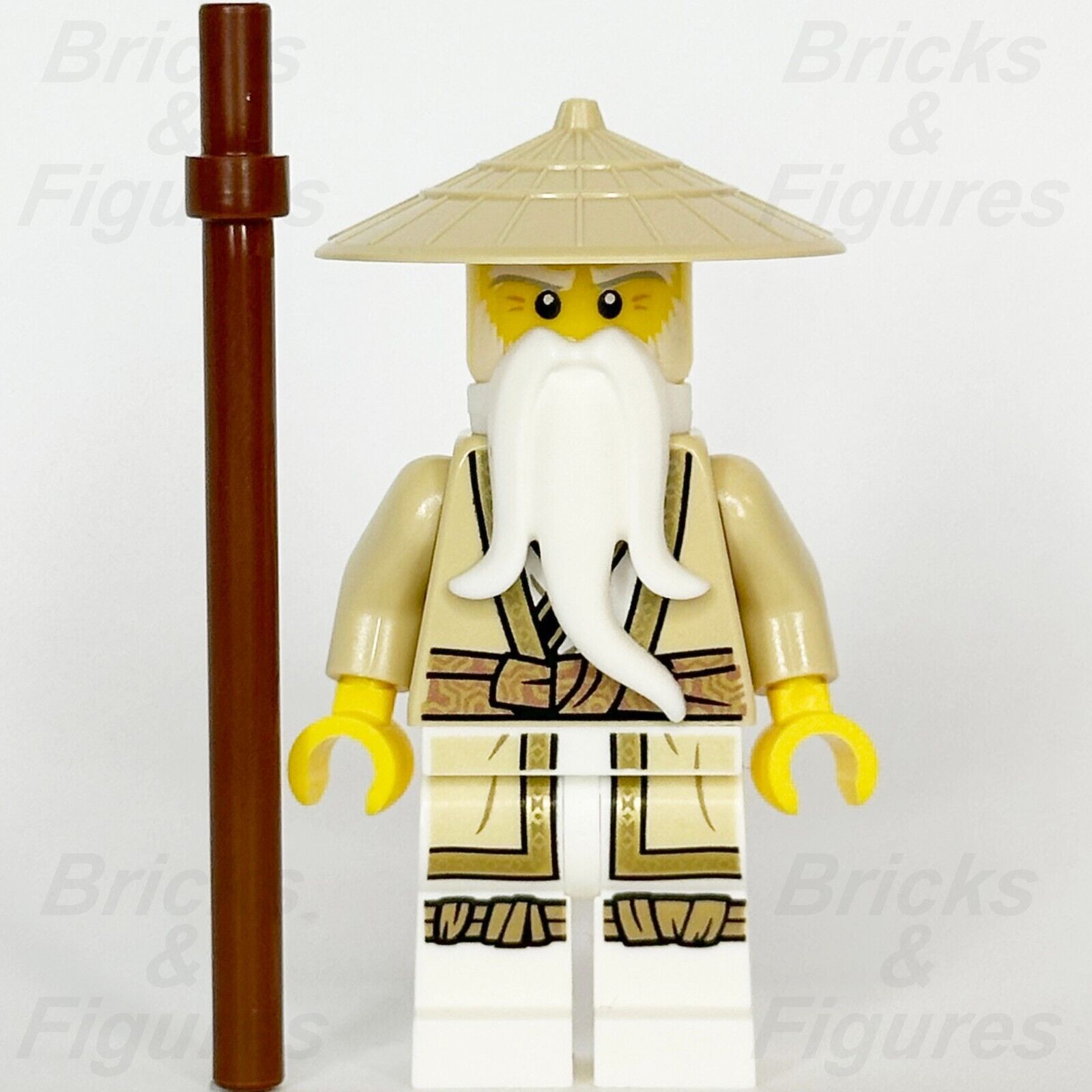 LEGO Ninjago Sensei Wu Minifigure Legacy Ninja Master Tan Robe 112323 njo805 - Bricks & Figures