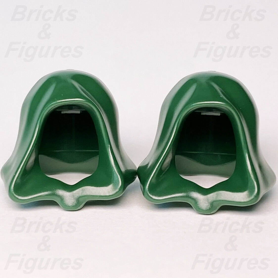 2 x Star Wars LEGO Dark Green Robe Hoods Minifigure Headgear Parts 30381 96232 - Bricks & Figures