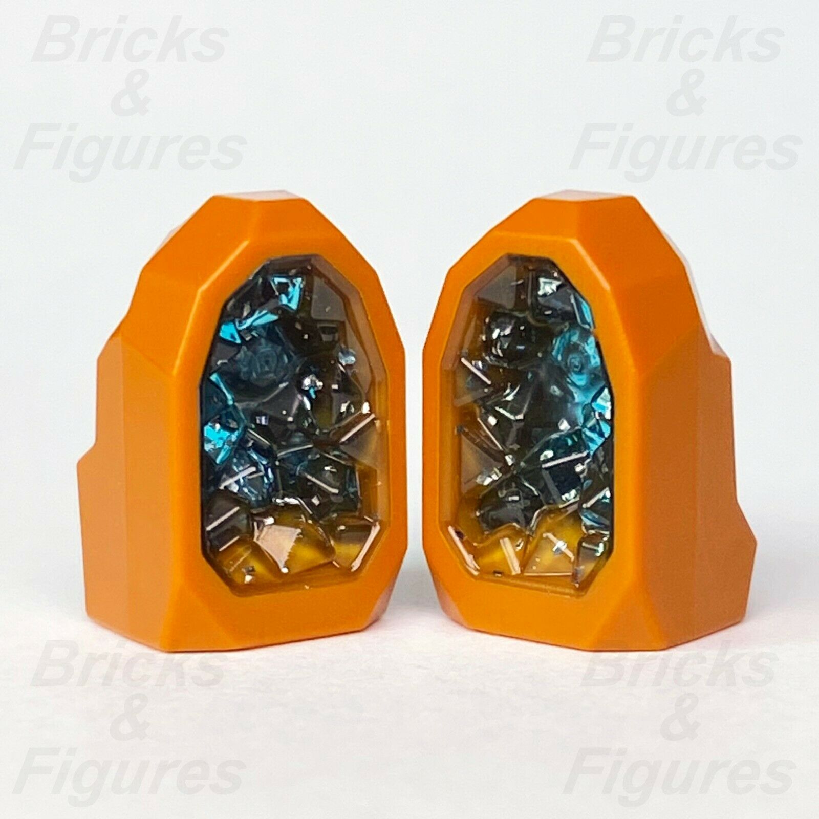 2 x Town City LEGO Rock Geode with Light Blue Crystals Space Port 60227 60226 - Bricks & Figures