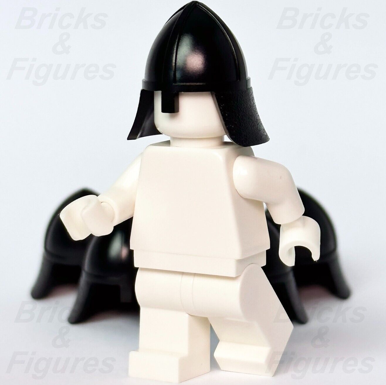 5 x Castle LEGO Knight Helmet w/ Neck Protector Black Minifigure Part 3844 - Bricks & Figures