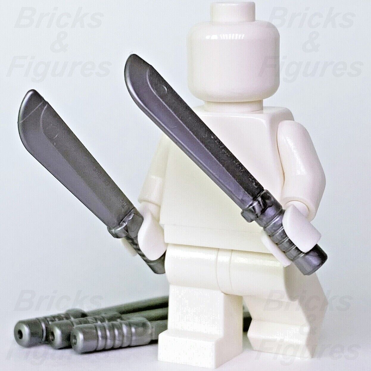 5 x LEGO Flat Silver Machete Swords Blades Minifigure Weapon Parts 29109 - Bricks & Figures