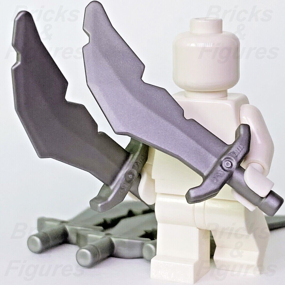 5 x LEGO Flat Silver Scimitar Swords Blades Minifigure Weapon Parts 60752 New - Bricks & Figures