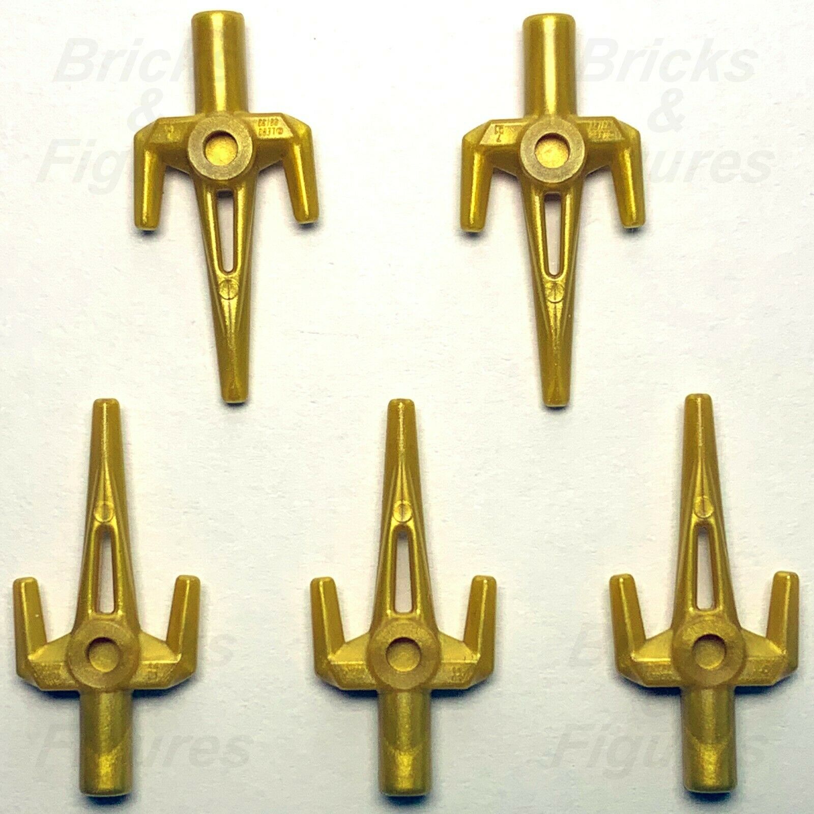 5 x Ninjago LEGO Little Striker Pearl Gold Ninja Sai Dagger Minifigure Weapon - Bricks & Figures