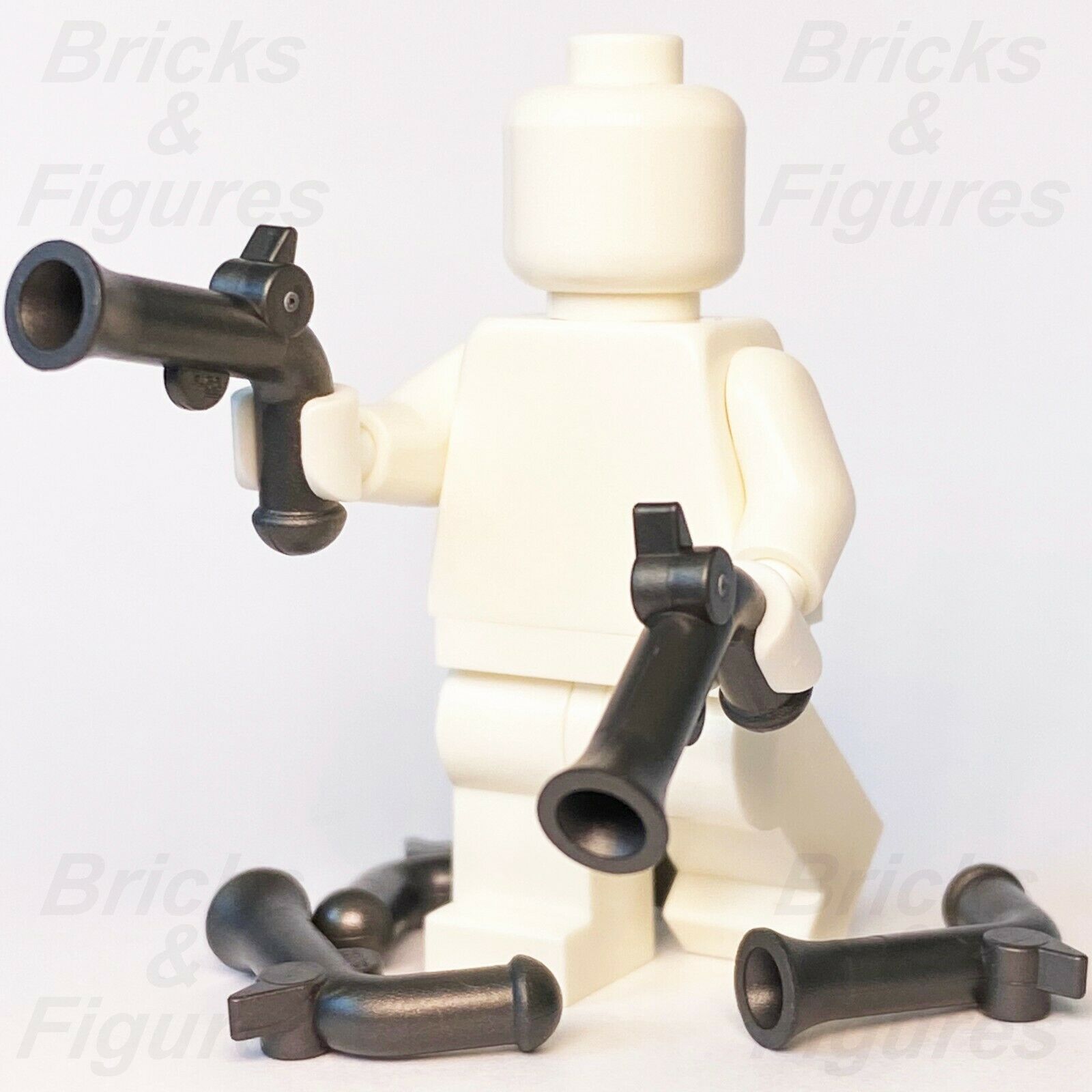 5 x Pirates LEGO Pearl Dark Grey Flintlock Pistol Gun Minifigure Weapon Parts - Bricks & Figures