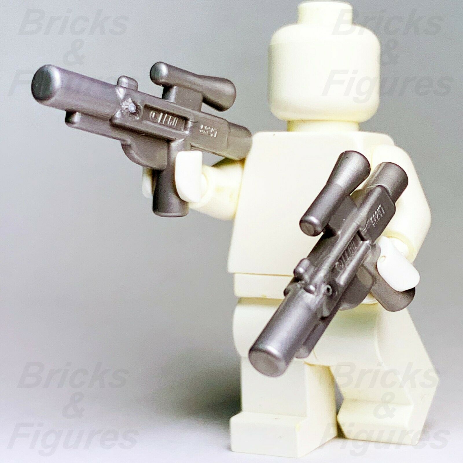 5 x Star Wars LEGO Medium Blaster Flat Silver Gun Minifigure Weapon Parts SW - Bricks & Figures