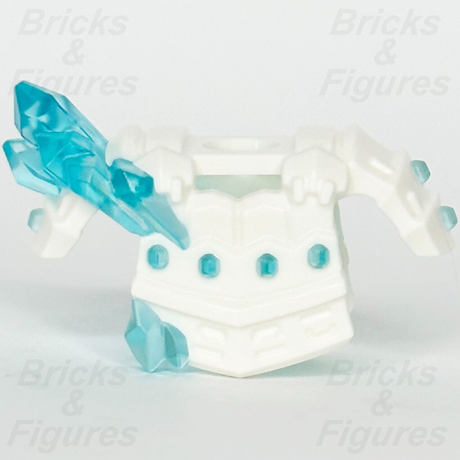 LEGO Minifigure Breastplate Samurai Armour Part White w/ Blue Crystals Ninjago 1