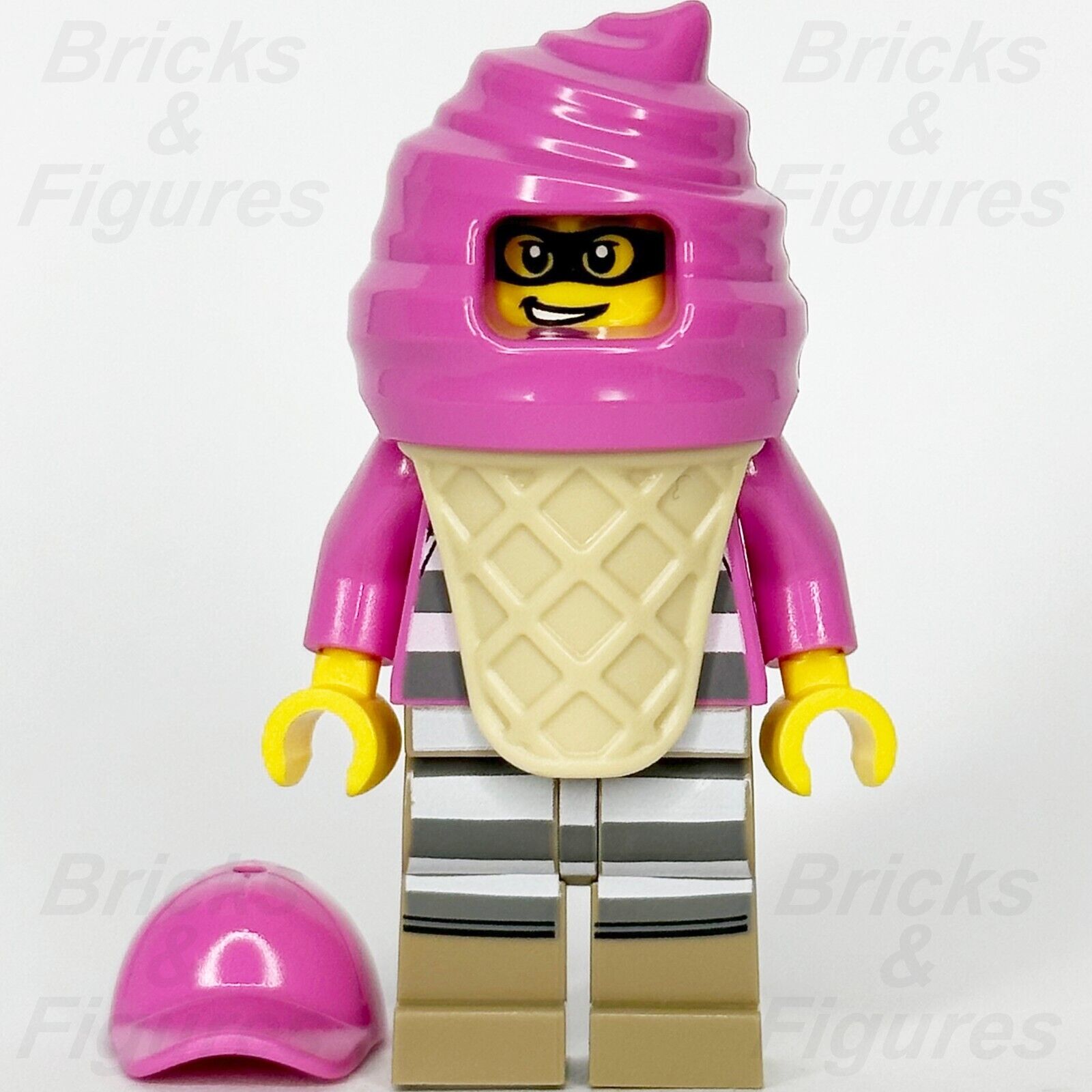 LEGO City Police Crook Cream Minifigure w/ Pink Ice Cream Outfit 60314 cty1385 3