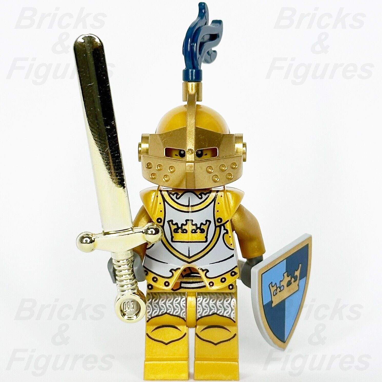LEGO Castle Gold Knight Minifigure Fantasy Era Golden Minifig 7079 cas415 Crown 3