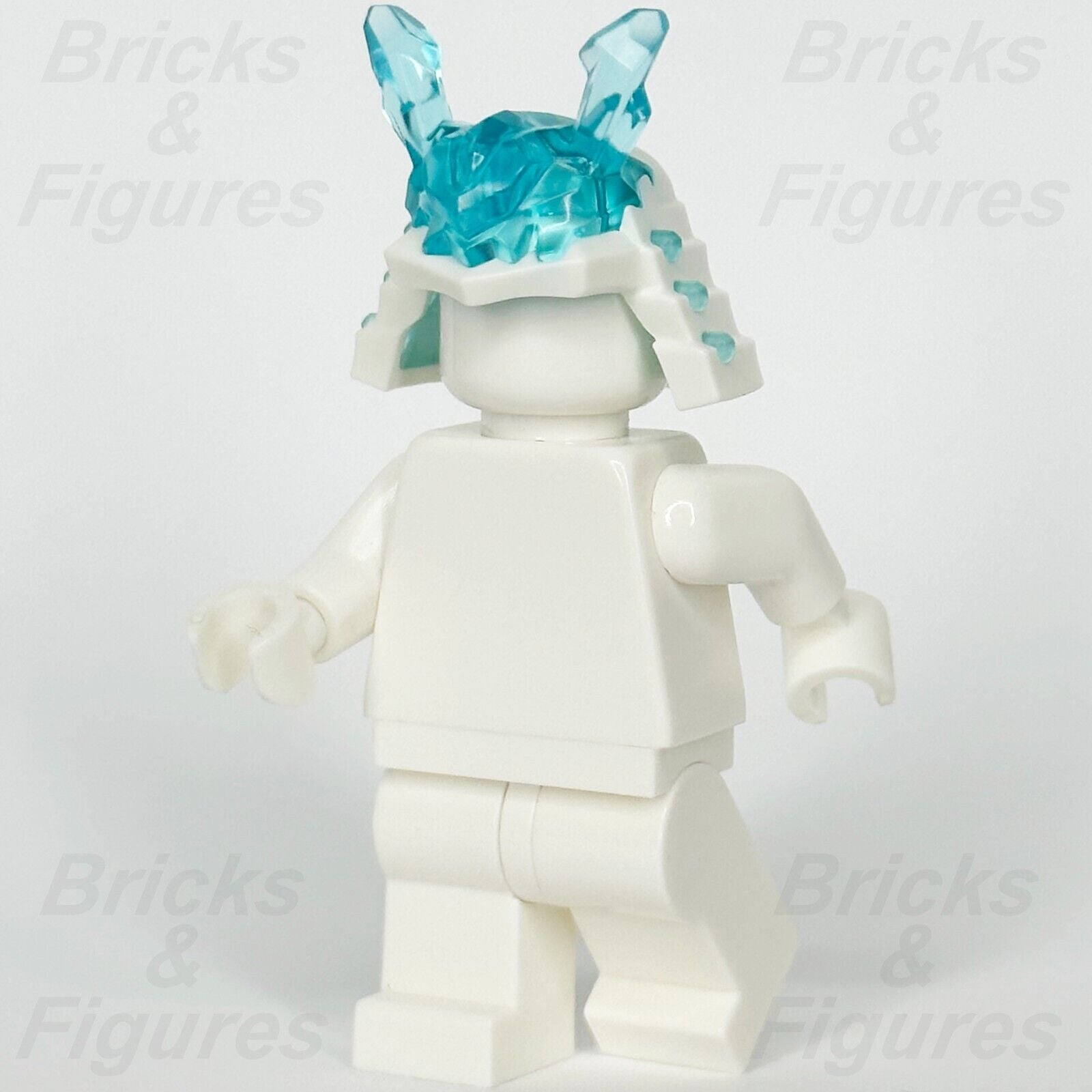 LEGO Ninjago Ice Emperor's Helmet Minifigure Part Samurai White Blue Crystals 4