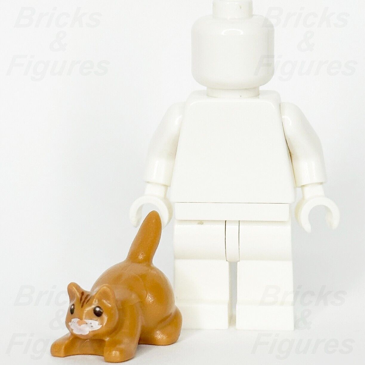 LEGO Orange Cat Animal Minifigure Part Crouching Kitten Dark Stripes 6251pb03 5