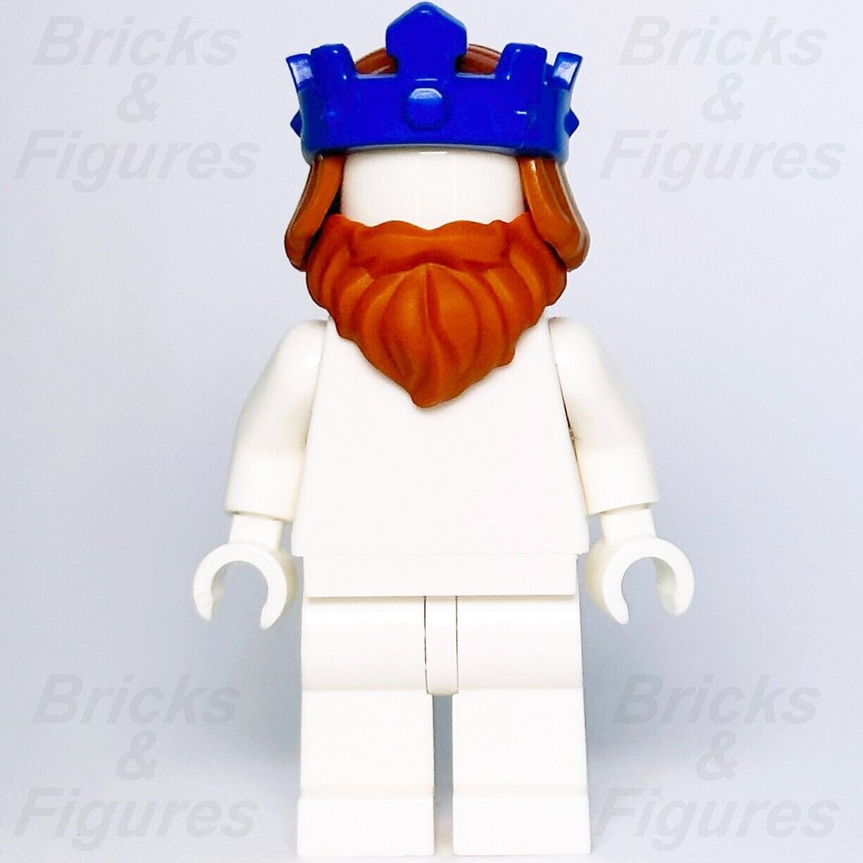 Castle LEGO Blue Crown with Orange Beard & Hair Minifigure Parts 70357 King New - Bricks & Figures