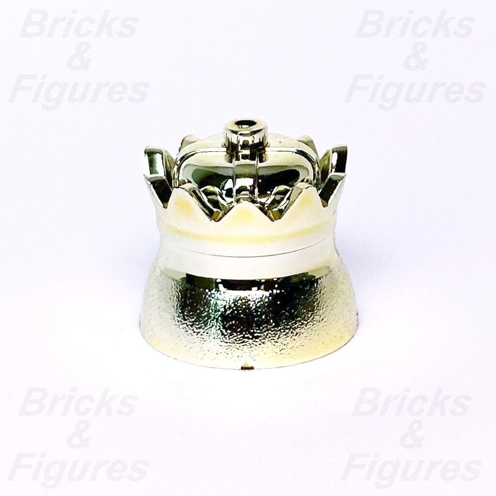 Castle LEGO Chrome Gold Crown Minifigure Headgear Part 71015 King Helmet New - Bricks & Figures