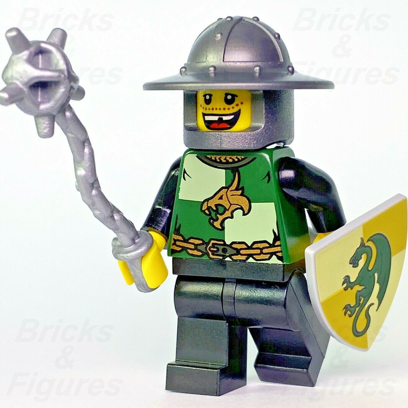 Castle LEGO Dragon Knight Quarters w/ Flail & Shield Kingdoms Minifigure 853373 - Bricks & Figures