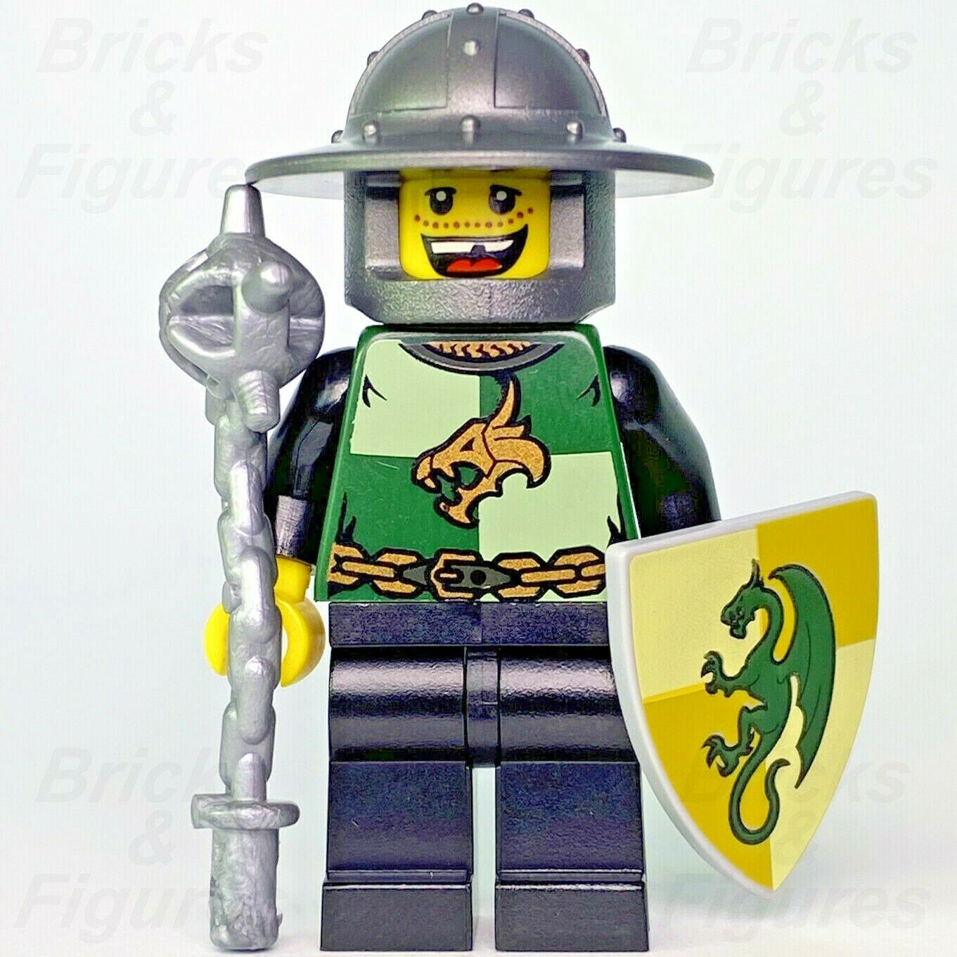 Castle LEGO Dragon Knight Quarters w/ Flail & Shield Kingdoms Minifigure 853373 - Bricks & Figures