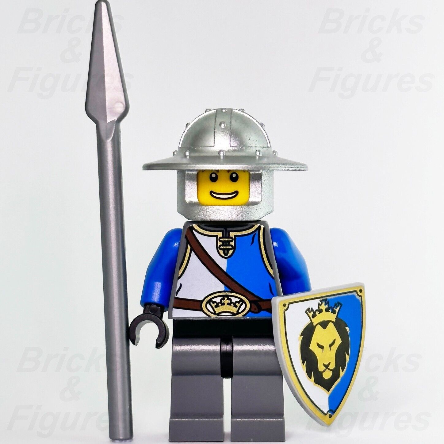 Castle LEGO King's Knight Blue Minifigure Spear & Lion Shield 70402 cas526 New - Bricks & Figures