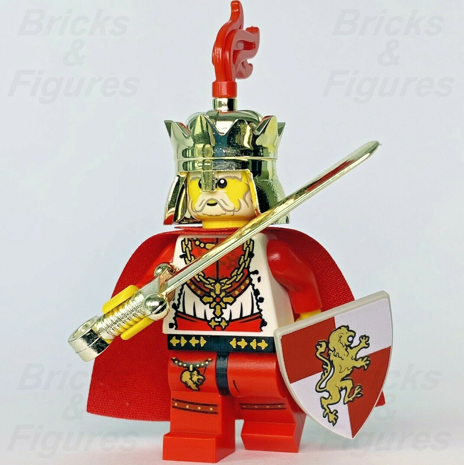 Castle LEGO Lion King with Sword & Shield Kingdoms Minifigure 853373 cas511 - Bricks & Figures