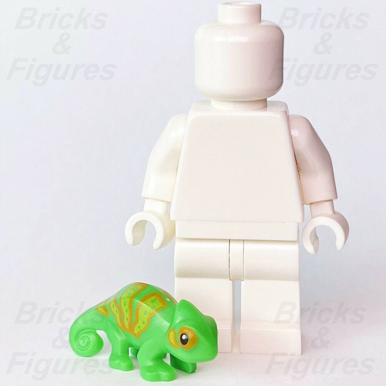 Collectible Minifigures LEGO Chameleon Green Orange Stripes Animal Part 71025 - Bricks & Figures