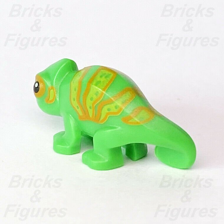 Collectible Minifigures LEGO Chameleon Green Orange Stripes Animal Part 71025 - Bricks & Figures