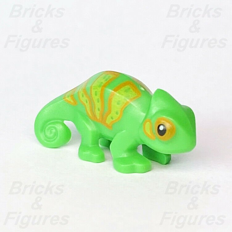 Collectible Minifigures LEGO Chameleon Green Orange Stripes Animal Part 71025 - Bricks & Figures