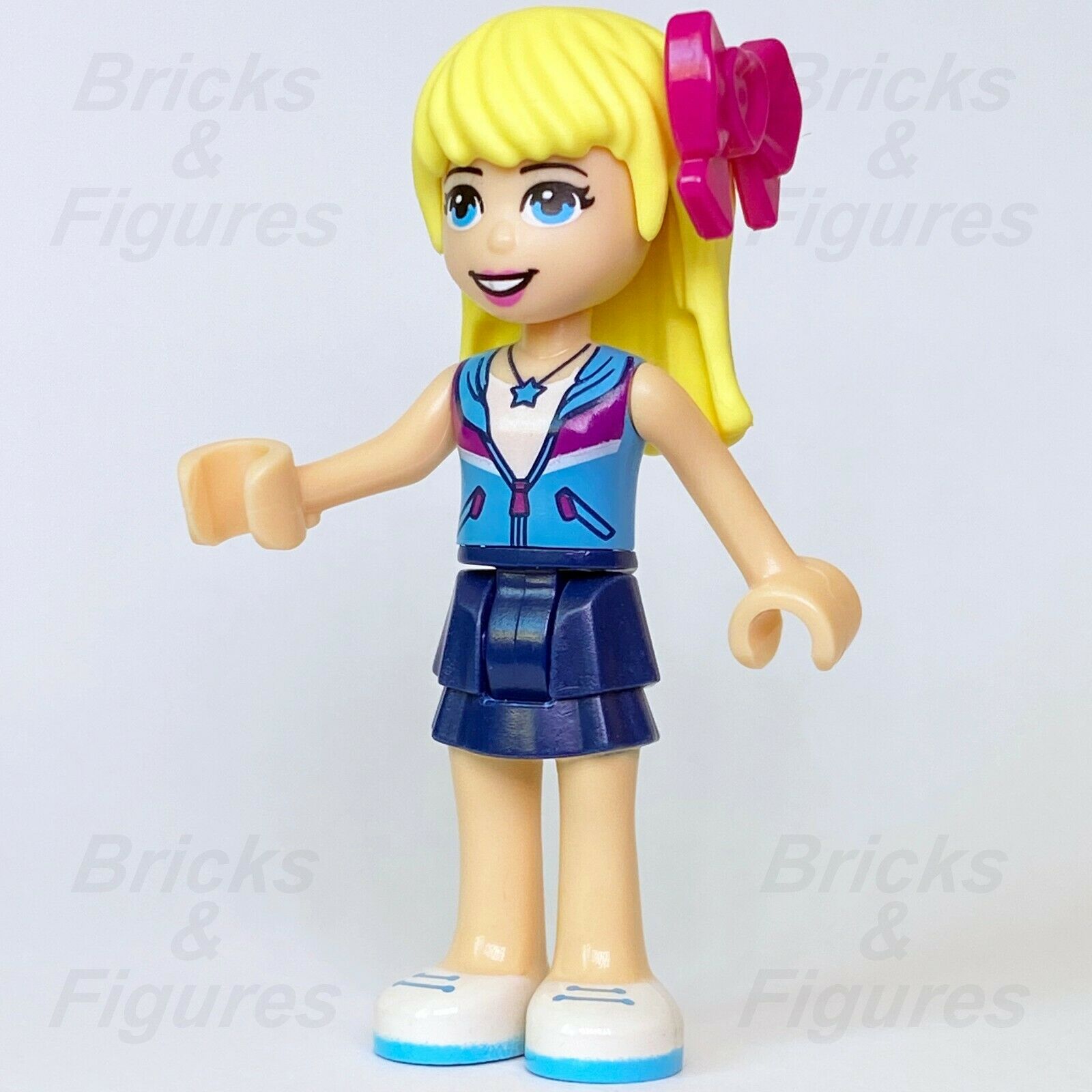 Friends LEGO Stephanie Dark Blue Skirt with Azure & Purple Top Minifigure 41356 - Bricks & Figures
