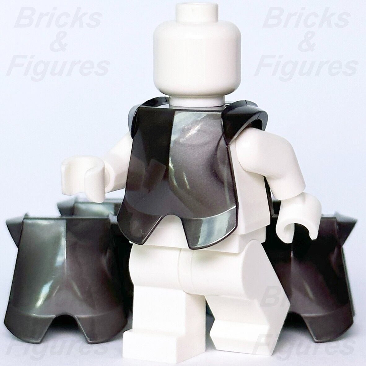 LEGO 5 x Breastplate Armour Castle Knight Minifigure Part Pearl Dark Grey 2587 - Bricks & Figures