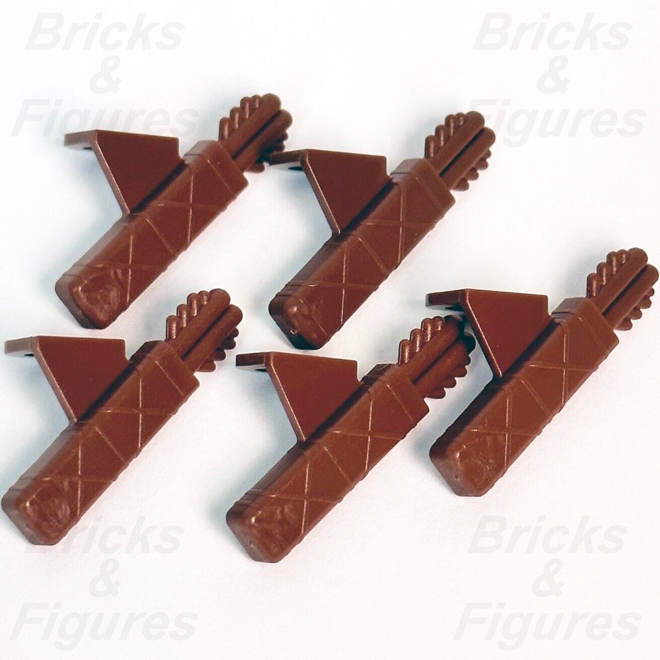 LEGO 5 x Reddish Brown Arrow Quiver with 2 Arrows Minifigure Parts 4498 88413 - Bricks & Figures