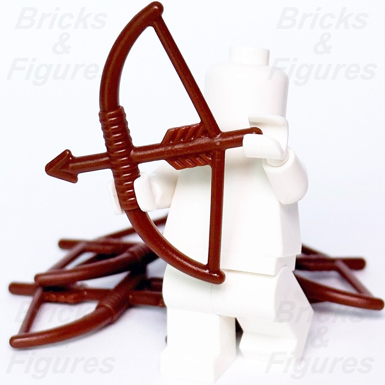 LEGO 5 x Reddish Brown Bow with Arrow Drawn Minifigure Weapon Parts 4499 61537 - Bricks & Figures