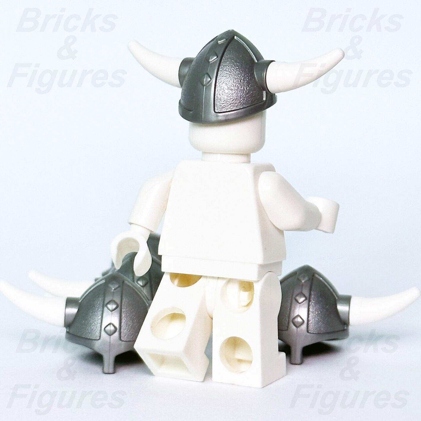 LEGO 5 x Viking Helmet Flat Silver w/ White Horns Minifigure Part Creator x1533 - Bricks & Figures